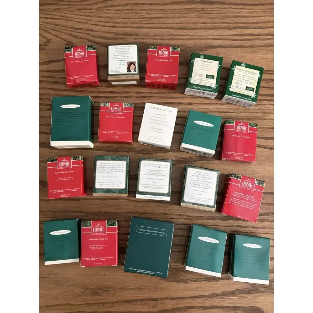 Vintage Hallmark Keepsake Miniature Ornaments Random Lot of 20 with Boxes